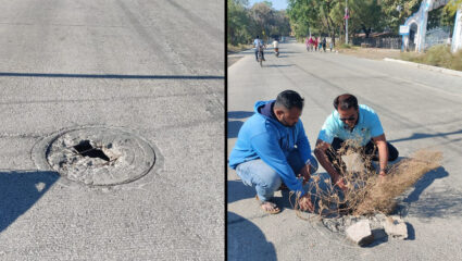 भूमिगत गटर योजना का टूटा ढक्कन, हादसे की आशंका, तुरंत समस्या का निवारण की मांग