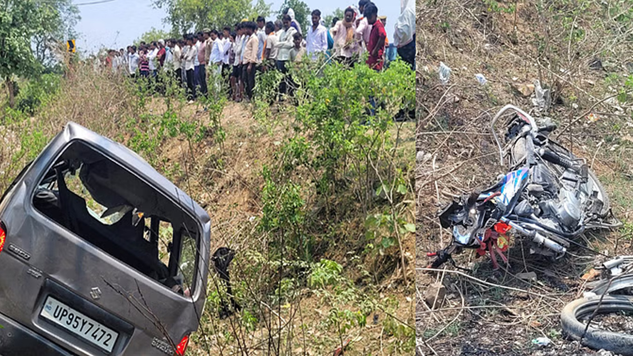 5-people-died-and-three-injured-in-road-accident-in-mahoba महोबा में दर्दनाक हादसा: बाइक को टक्कर मारते हुए खाई में गिरी कार, 5 लोगों की मौत और तीन घायल