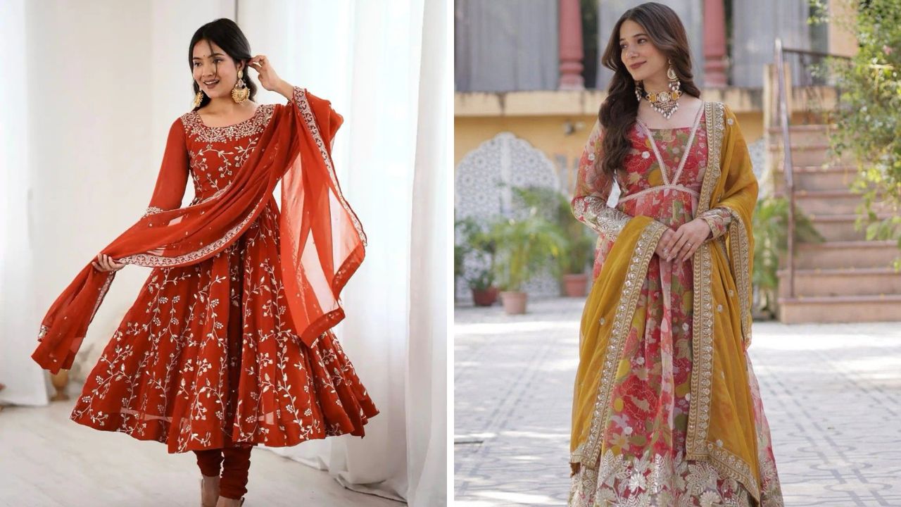 प्रिंट के साथ एम्ब्राइडरी वर्क वाला अनारकली सूट- आपको अनारकली सूट में कुछ नया पैटर्न चाहिए तो, आप इस डिजाइन के सूट जरूर पहनें। इस तरह के अनारकली सूट को पहनकर आप महारानी जैसी खूबसूरत नजर आएंगी। आप इसे ट्राई कर सकती हैं और लुक को अट्रैक्टिव बना सकती हैं।