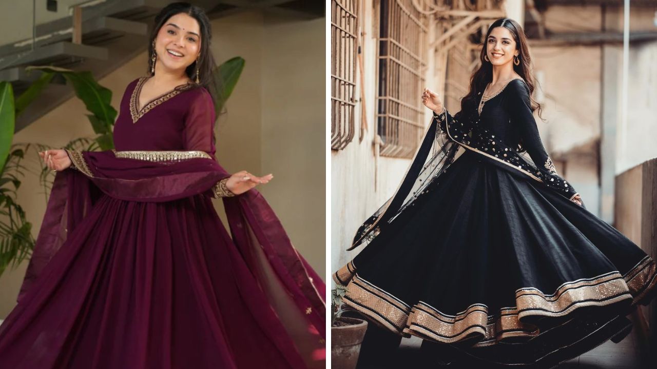 Latest Designs Anarkali Suit: शादियों हो या पूजा में हर किसी को ट्रेडिशनल आउटफिट्स पहनना पसंद होता है। इन खास आउटफिट्स में सिंपल से लेकर हैवी लुक के लिए अनारकली सूट की डिजाइन मिल रही है। इन डिजाइन के सूट को आप स्टाइल करके पहन सकते है। जो इस प्रकार है...