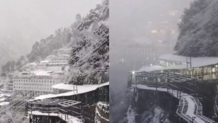 वैष्णो देवी यात्रा रोकी गई, कटरा में भारी बारिश और बर्फबारी के बाद फैसला, जम्मू में मौसम बेहद खराब