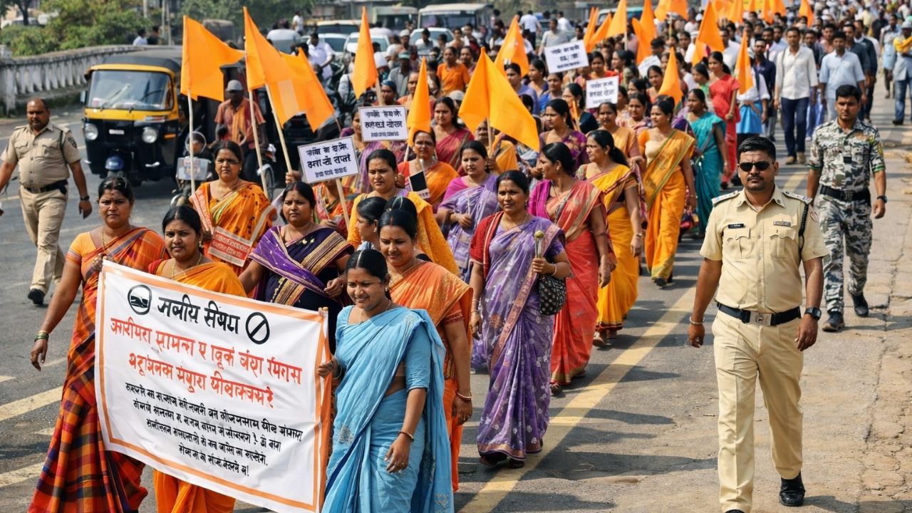 अकोला में विशाल मोर्चा, नवनाथ महाराज की मूर्ति की अवमानना पर उबाल, दोषियों पर कार्रवाई की मांग