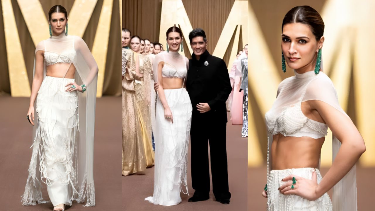 मनीष मल्होत्रा के शो में कृति सेनन की रॉयल रैंप वॉक, सोशल मीडिया पर छाईं दुबई फैशन वीक की फोटोज