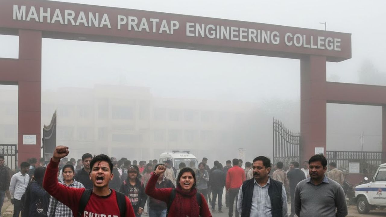 कानपुर में प्रोफेसर ने छात्रों को लाठी-डंडे से पीटा, विरोध में विद्यार्थियों ने जमकर काटा बवाल