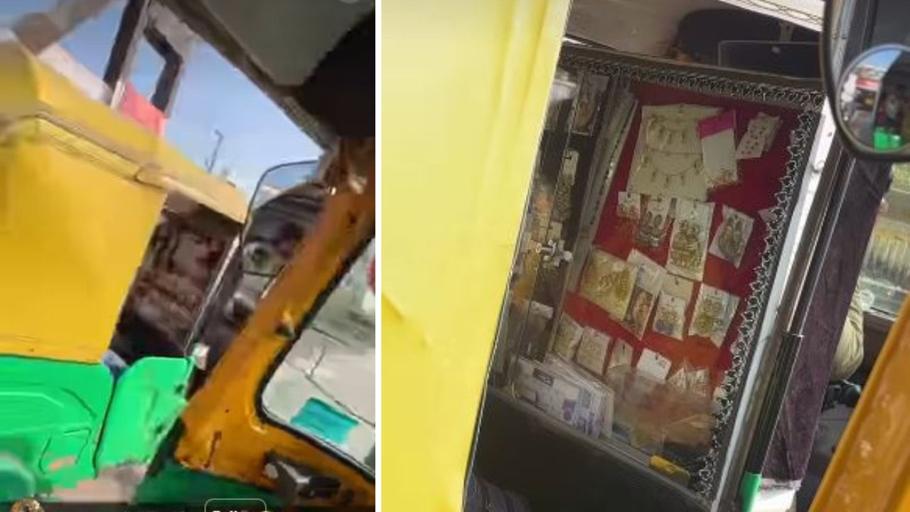 ऑटो ड्राइवर का कमाल का साइड बिजनेस, बैक सीट पर लगाई ज्वेलरी शॉप; वीडियो वायरल