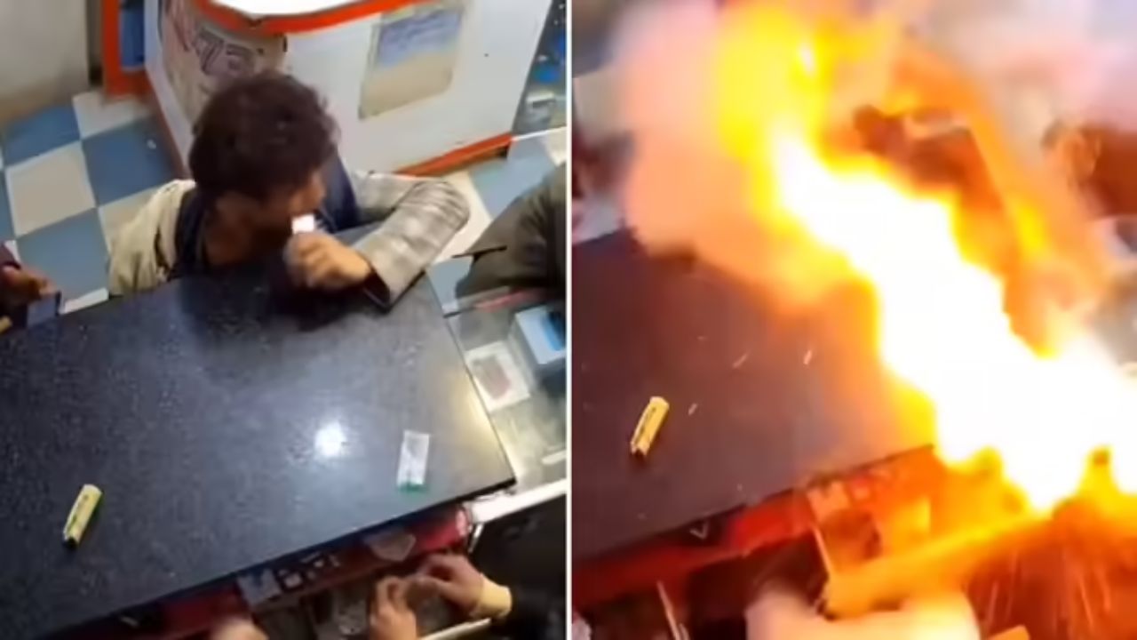 मोबाइल बैटरी को दांत से दबाकर चेक करना पड़ा भारी, मुंह में हुआ जोरदार ब्लास्ट, वायरल वीडियो ने डराया