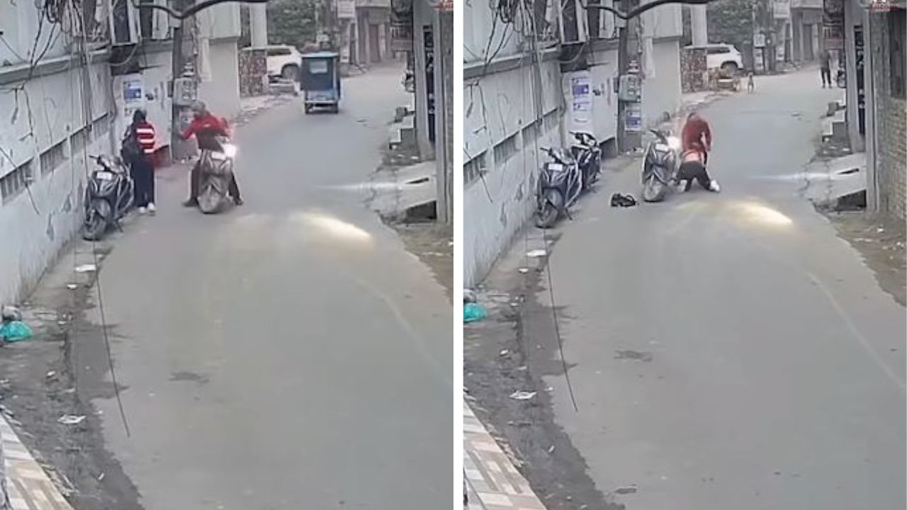 कोचिंग जा रही लड़की से मोबाइल लूट, CCTV में कैद हुई वारदात