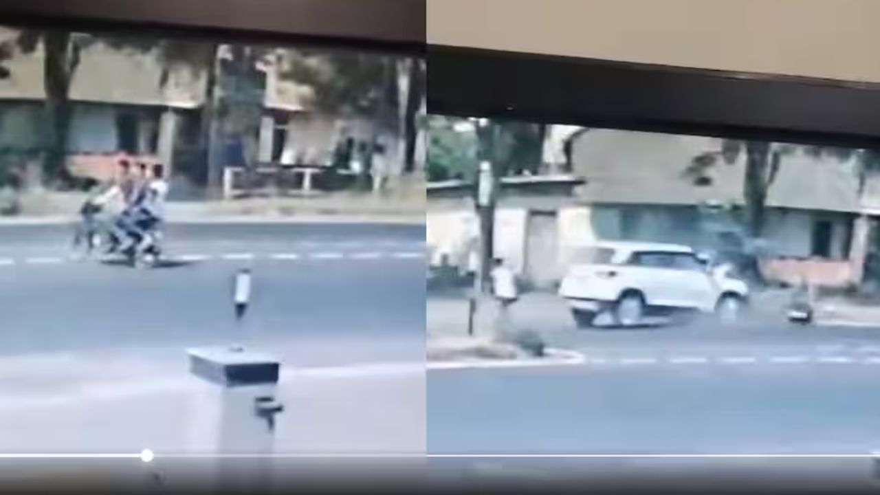 कर्नाटक में तीन युवकों की लापरवाही पड़ी भारी, हाईवे पर बाइक को दो कारों ने मारी टक्कर