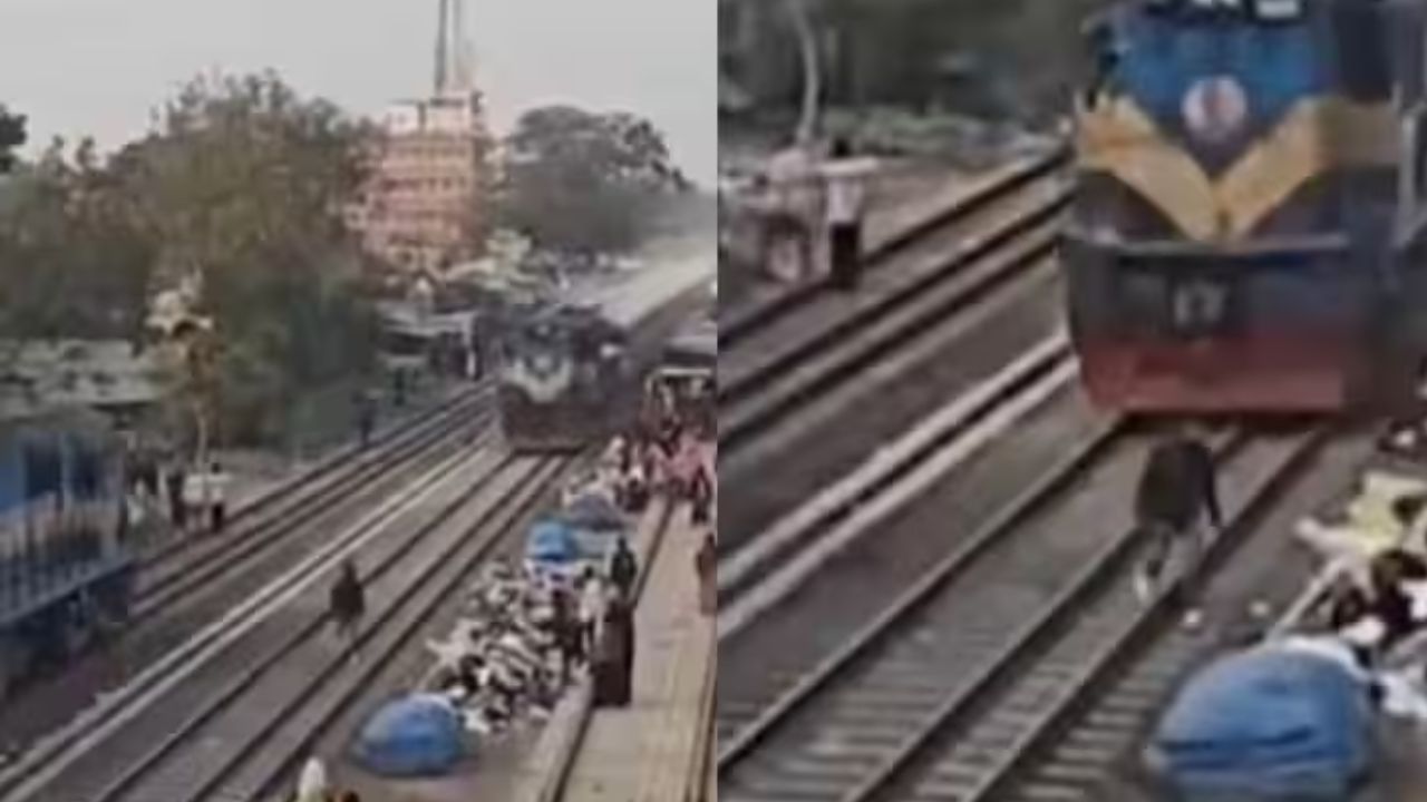 रेलवे पटरी पार करते समय तेज रफ्तार ट्रेन से टकराया शख्स, खौफनाक हादसे का वीडियो वायरल