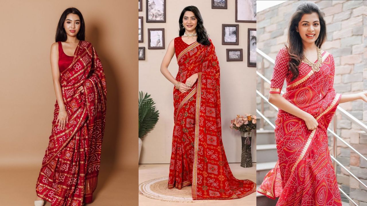 बंधनी प्रिंट: शिवरात्रि जैसे पारंपरिक त्यौहार पर बंधनी या लहरिया प्रिंट कभी पुराना नहीं होता। लाल और पीले के कॉम्बिनेशन वाली बंधनी साड़ी सुहागिन महिलाओं के लिए शुभ मानी जाती है और यह धार्मिक आयोजनों में बहुत खिलती है।