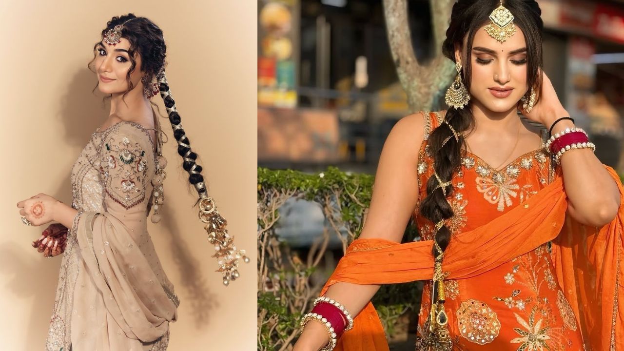 क्लासिक चोटी अगर आप सूट या शरारा पहन रही हैं, तो चोटी वाला हेयरस्टाइल ट्राई करें। लंबी चोटी में 'परांदा' या एक्सेसरीज लगाकर और सामने माथे पर मांगटीका सजाकर आप एक परफेक्ट पंजाबी या एथनिक लुक पा सकती हैं।