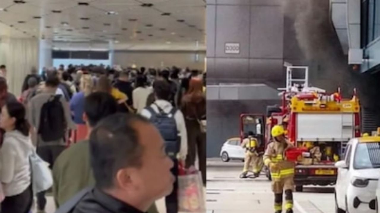 हांगकांग एयरपोर्ट पर भीषण आग से अफरा-तफरी, तीन बोर्डिंग ब्रिज बंद और उड़ानों पर पड़ा असर