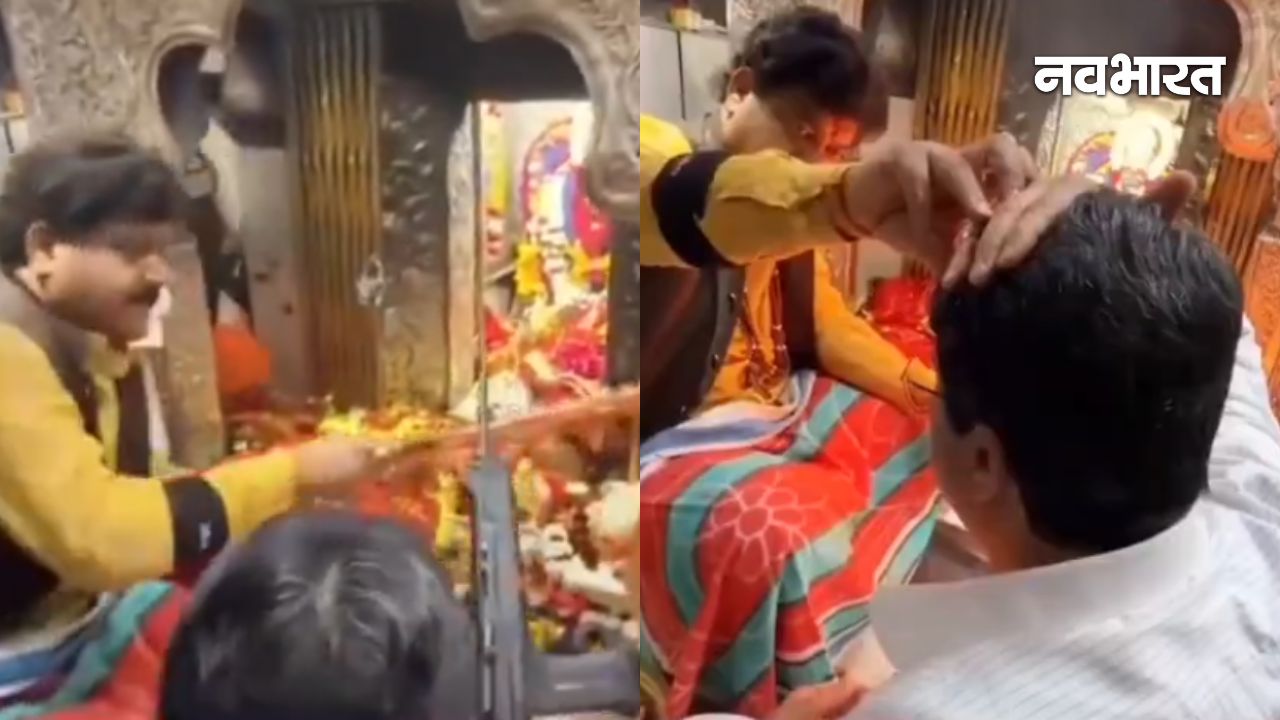 मैहर के मां शारदा दरबार में राजा भैया का ‘शक्ति प्रदर्शन’, गर्भगृह में शस्त्र पूजा पर मचा बड़ा बवाल