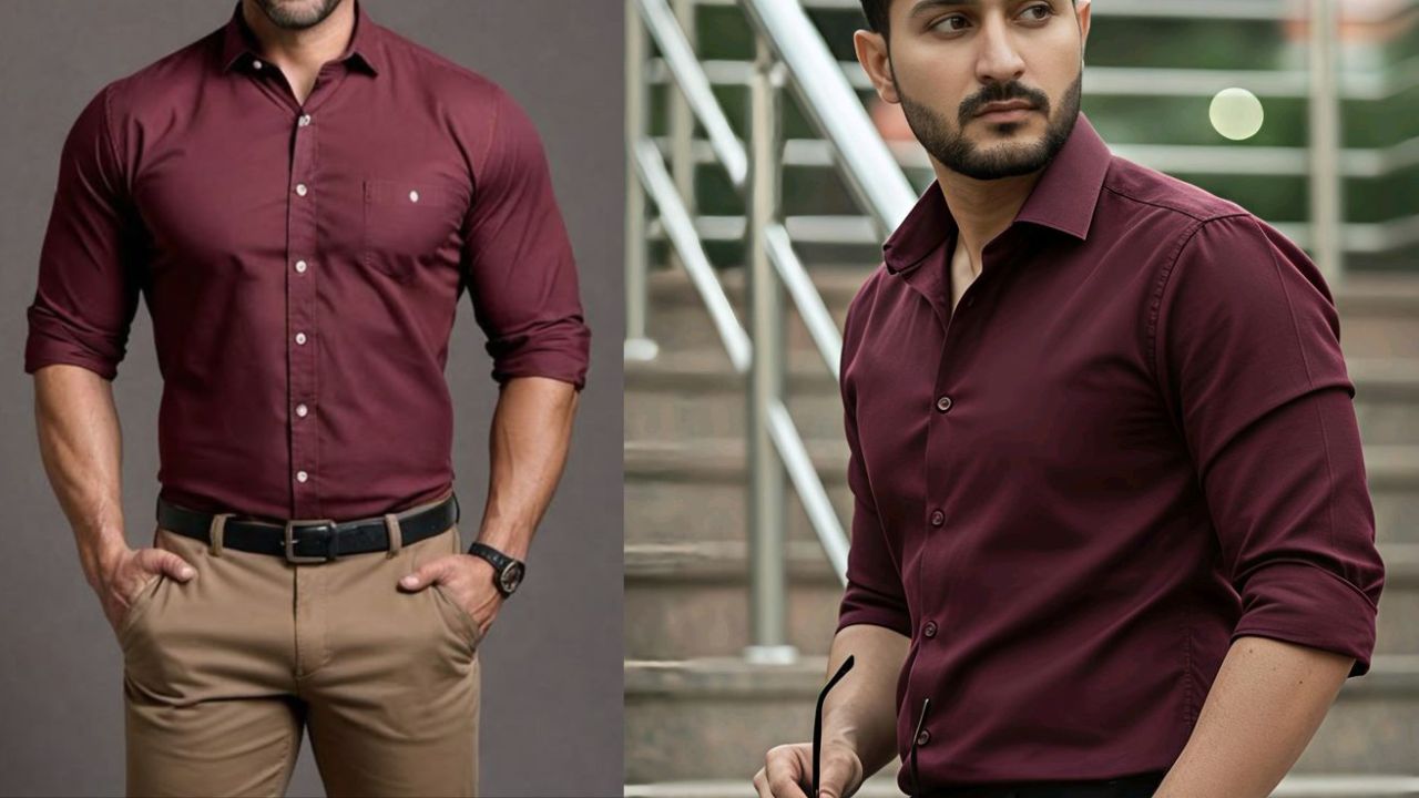 वैलेंटाइन का मौका है तो थोड़ा लाल रंग तो बनता है! लेकिन सुर्ख लाल के बजाय वाइन रेड या बरगंडी रंग की शर्ट चुनें और उसे चारकोल ग्रे पैंट के साथ पेयर करें। यह कॉम्बिनेशन बहुत ही रॉयल और रोमांटिक वाइब देता है।