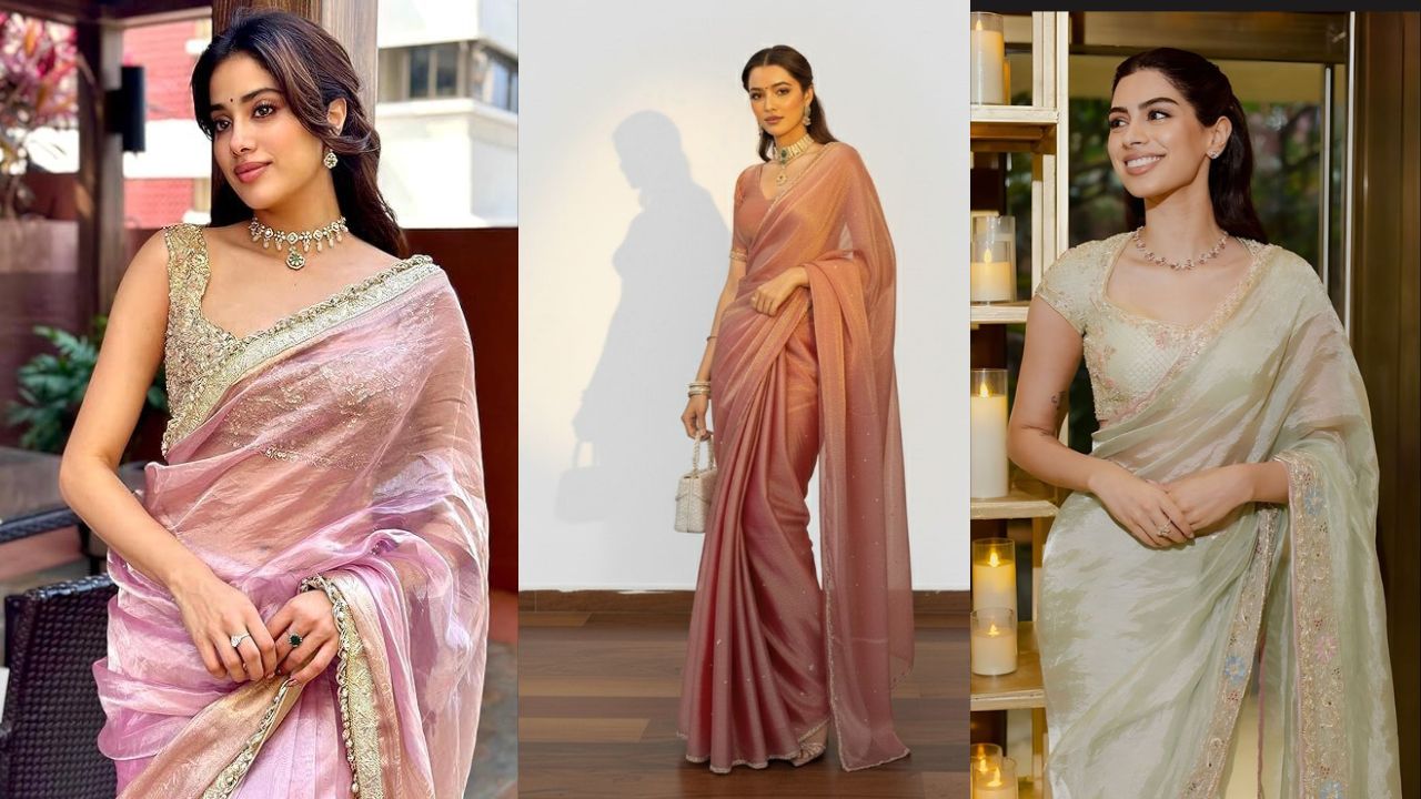 टिश्यू सिल्क: अगर आप शाम के समय शिव बारात या किसी सांस्कृतिक कार्यक्रम में शामिल होने वाली हैं, तो टिश्यू सिल्क की साड़ी चुनें। इसकी चमक आपको भीड़ में सबसे अलग दिखाएगी। इसे कंट्रास्ट ब्लाउज के साथ पेयर करना न भूलें।